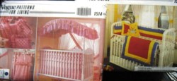 1514 VOGUE NURSERY CRIB QUILT, LINENS,  PILLOW, CANOPY, CURTAINS PATTERN uncut